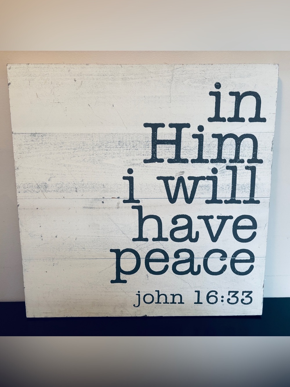 Altar'd State Eva Belle Distressed Wood Scripture Wall Art John 16:33 RET $75